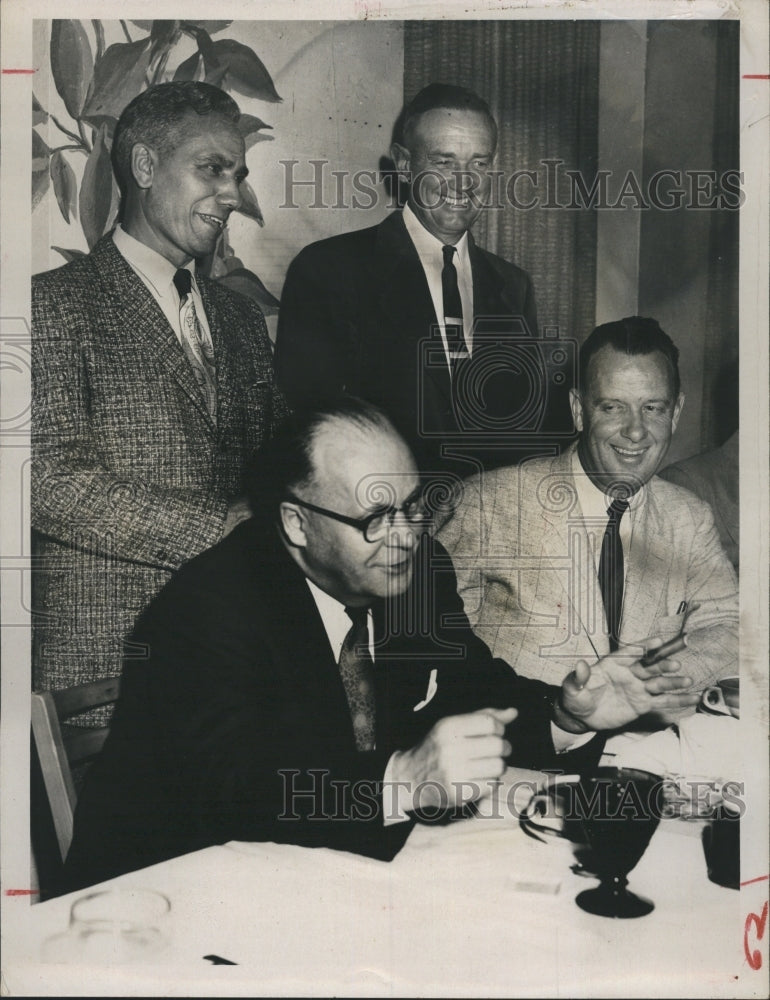 1956 Press Photo Senator Karl E. Mundt and Mayor Sterling Hall. - Historic Images