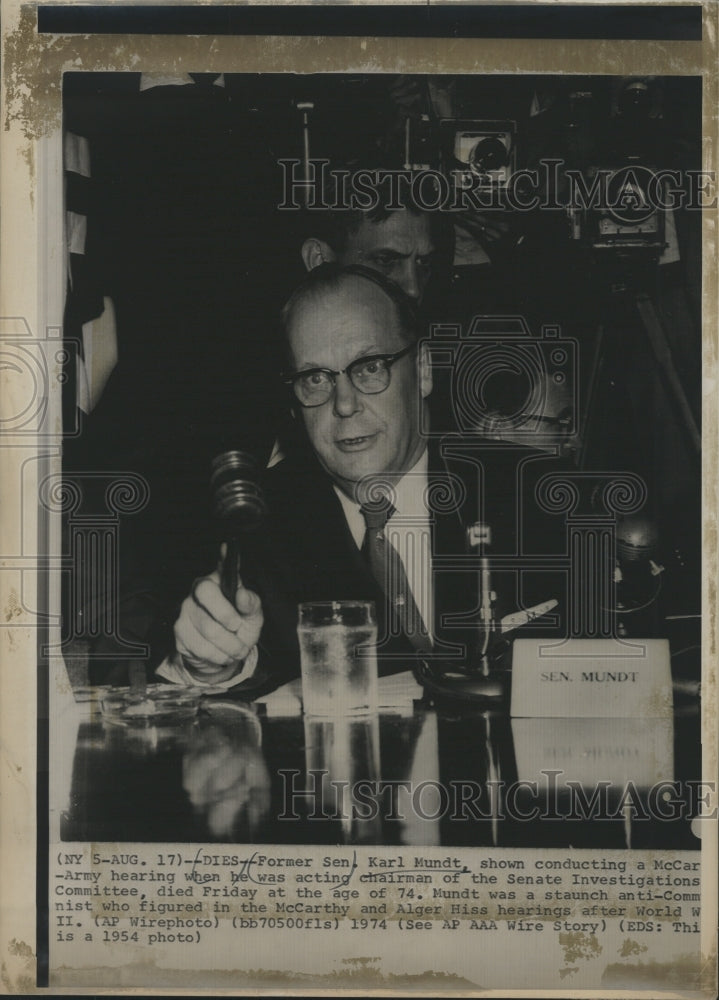 1954 Press Photo Senator Karl Mundt. - RSH40349 - Historic Images