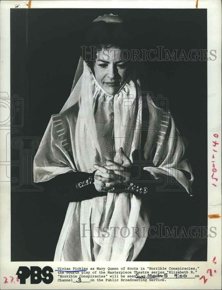 Press Photo Vivian Pickles in "Horrible Conspiracies" - RSH40593 - Historic Images