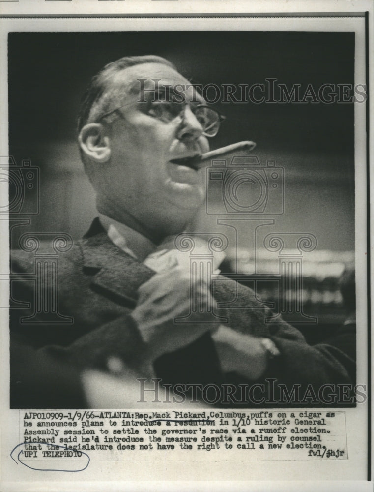 1966 Press Photo Rep. Mack Pickard of Columbus during the Governer&#39;s election - Historic Images