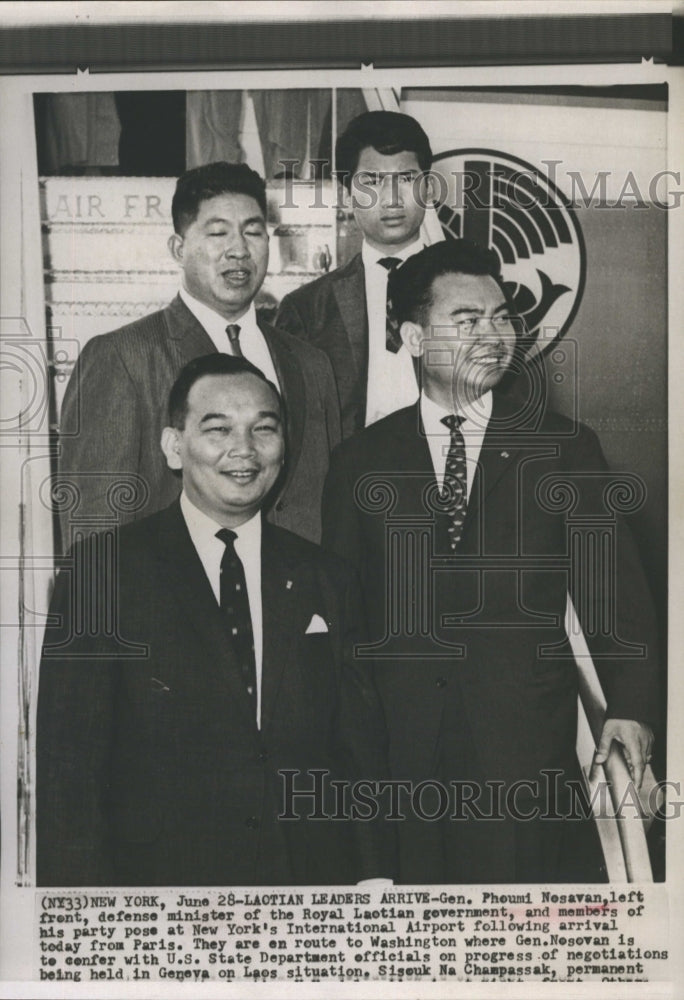 1961 Press Photo Gen Phoumi Nosavan Defense Minister of the Laotian government - Historic Images