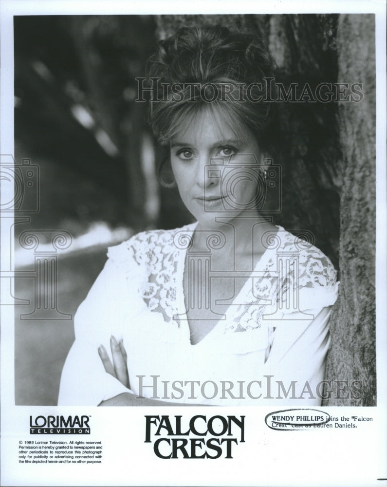 1989 Press Photo Wendy Phillips in "Falcon Crest" - Historic Images