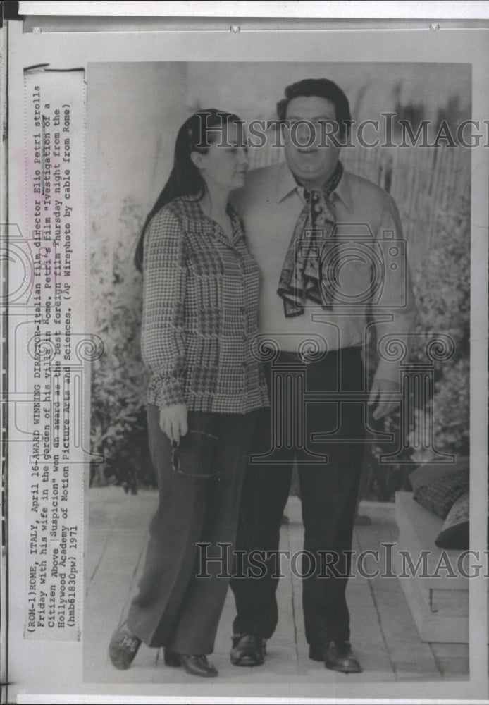 1971 Ellio Petri Italian Director and Wife.  - Historic Images