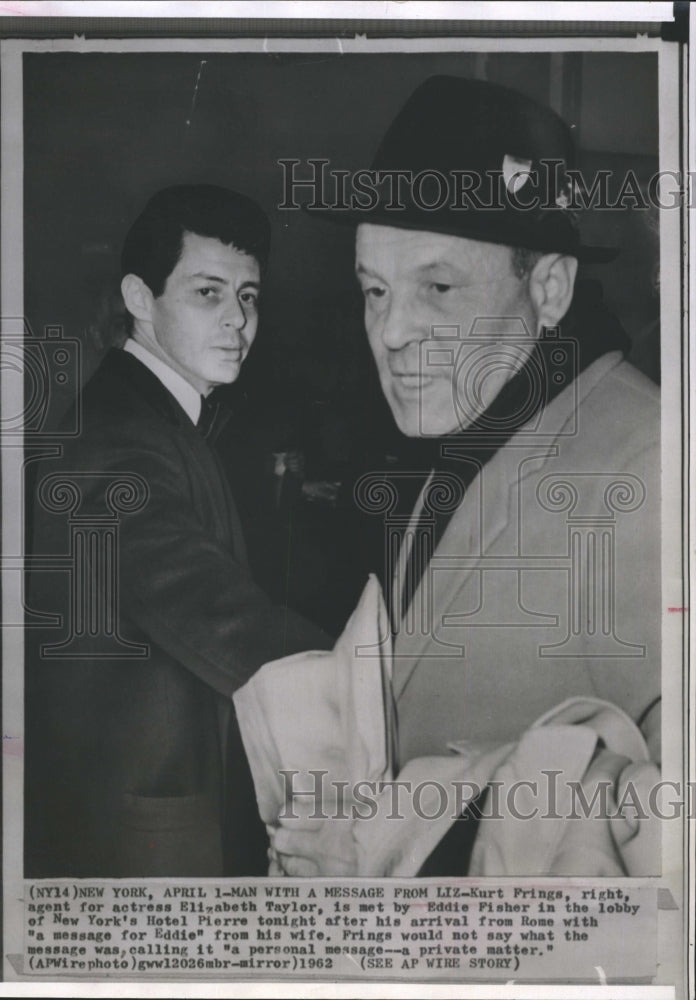 1962 Kurt Frings, Elizabeth Taylor's agent & Eddie Fisher - Historic Images