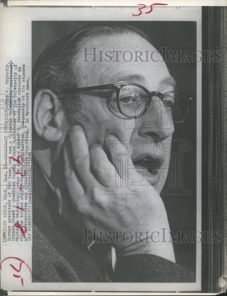 1971 Fred Friendly, Former CBS President  - Historic Images