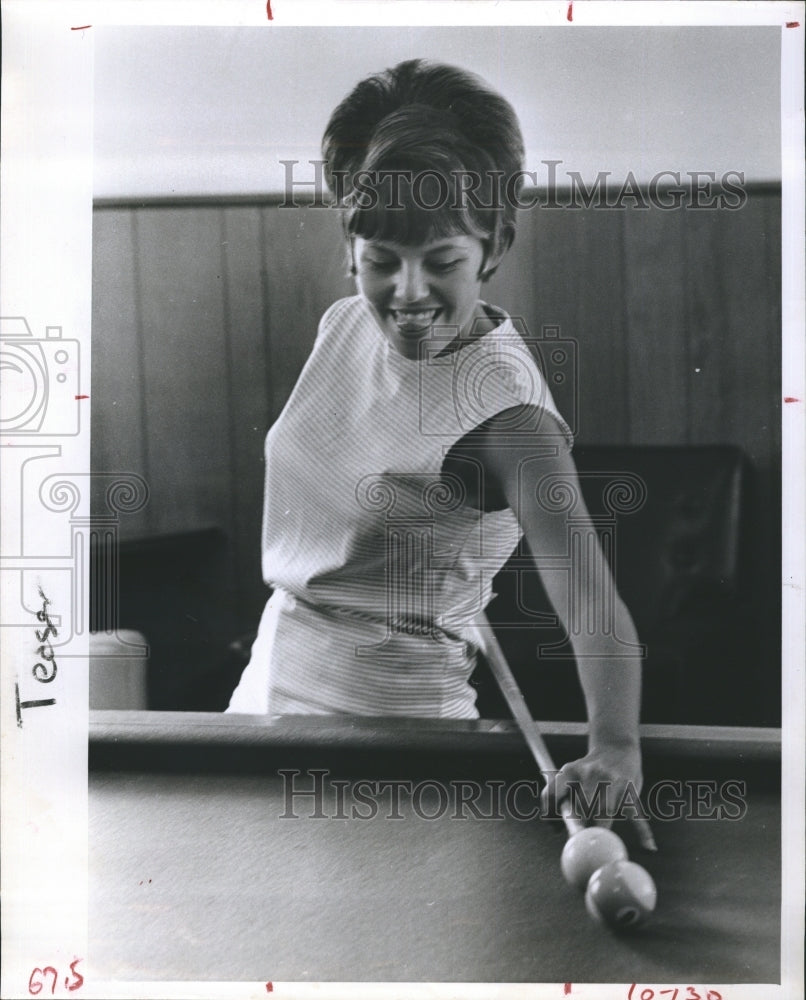 Jeannie Pentecost Plays Pool  - Historic Images