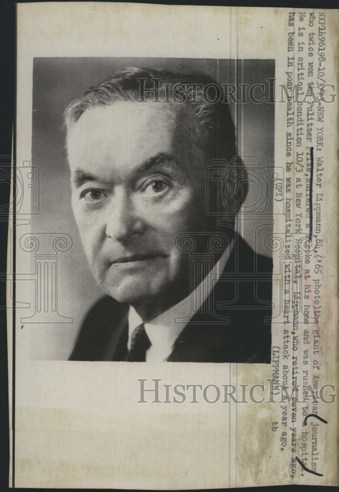 1973 Political writer Walter Lippman  - Historic Images