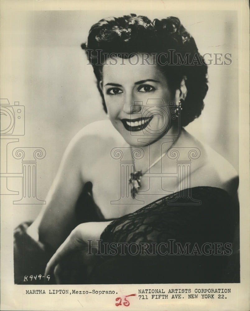 Press Photo Martha Lipton, Mezzo Soprano - Historic Images