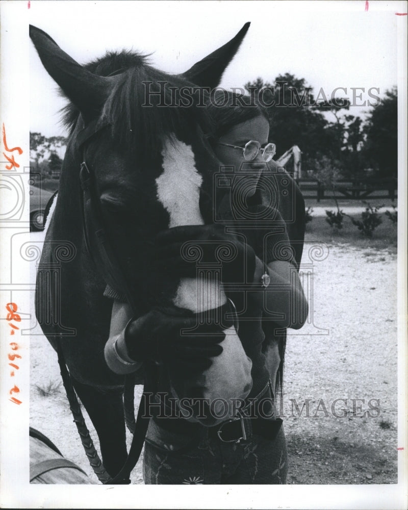 1973 Dr. Donald Fragnoli standing next to the horse  - Historic Images