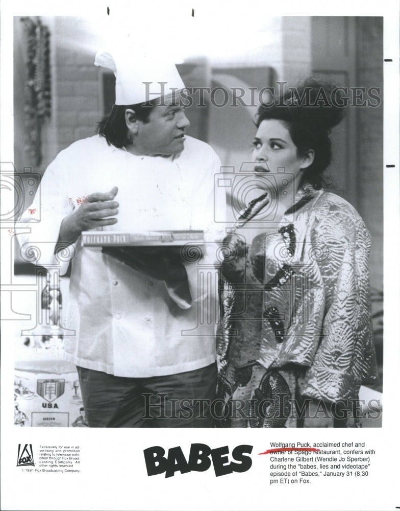 1991 Wolfgang Puck, Wendie Jo Sperber in &quot;Babes&quot; - Historic Images