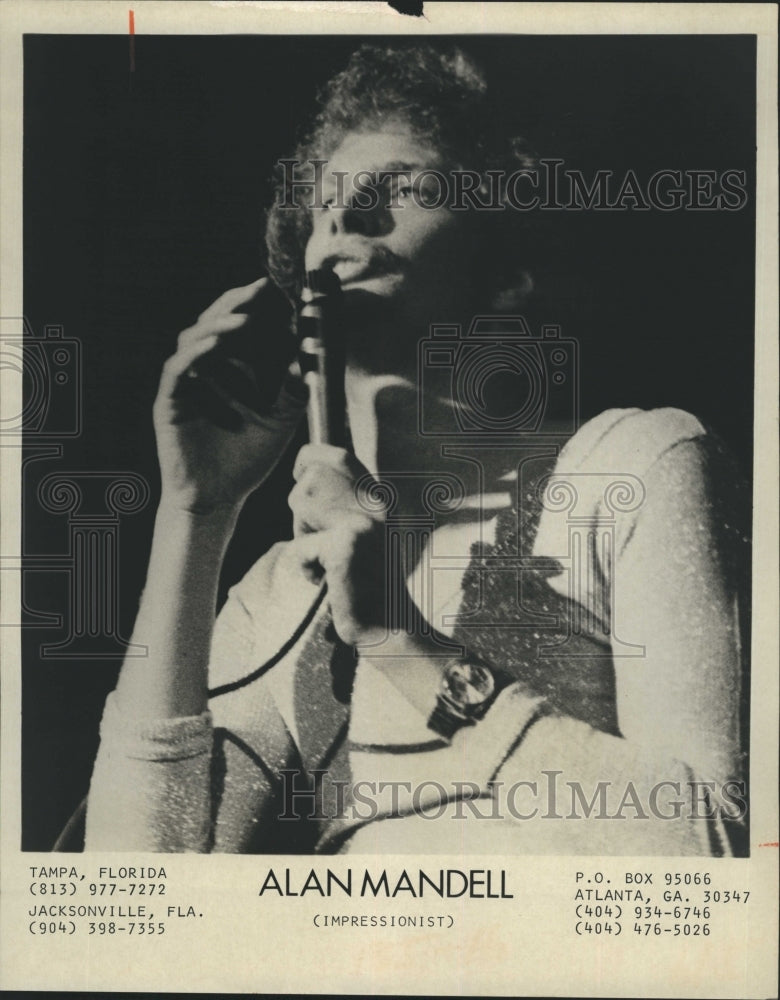 Press Photo Impressionist Alan Mandell performing in Florida. - Historic Images