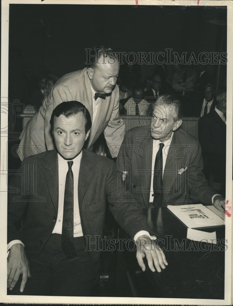 Press Photo William Allyn, Robert Emhardt, Raymond Massey - Historic Images
