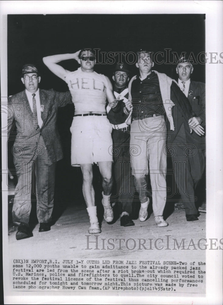 1960 Jazz Festival Police Rioters  - Historic Images