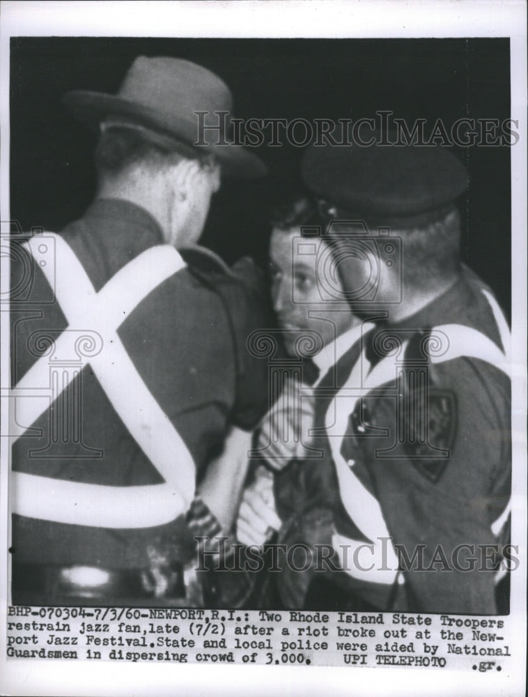 1960 Rhode Island State Troopers Jazz Festival Rioters - Historic Images