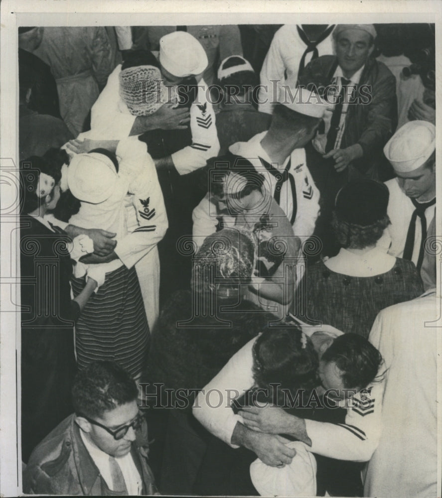 1958 Families Of Sailors On USS Nautilus Reunited - Historic Images