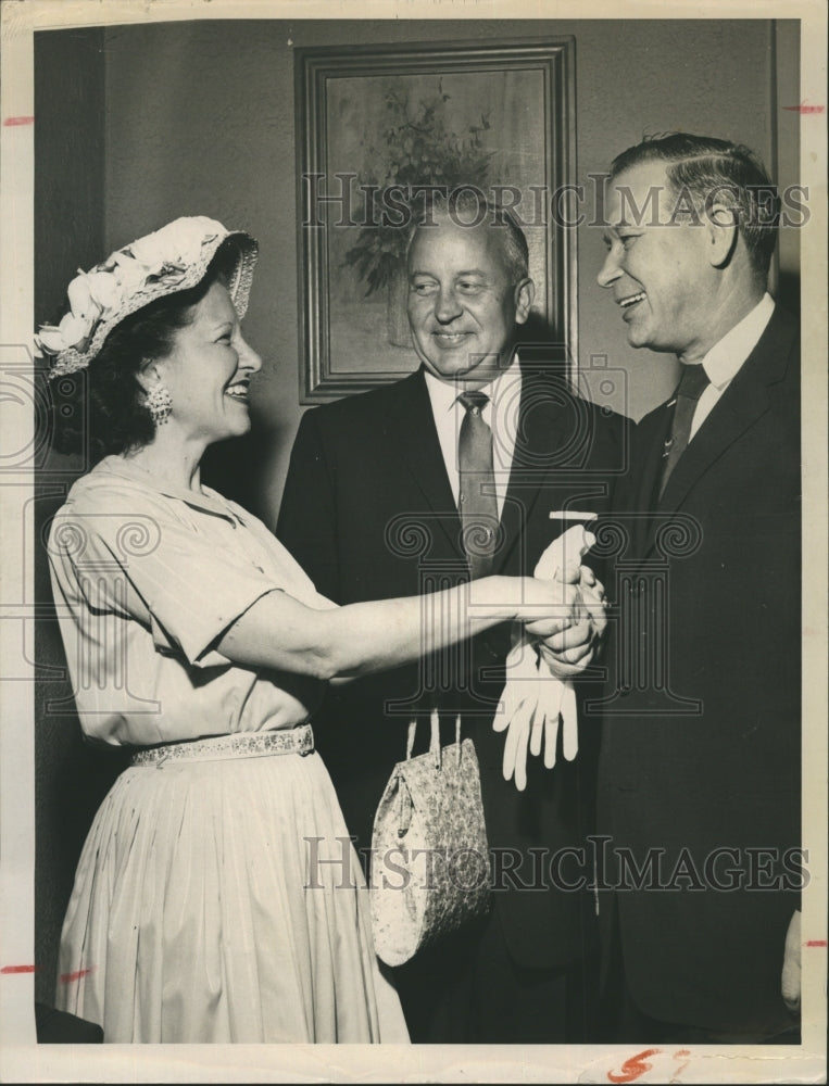 1958 Mrs. J Frank Houghton, Victor Hruska & Senator Roman L Hruska - Historic Images