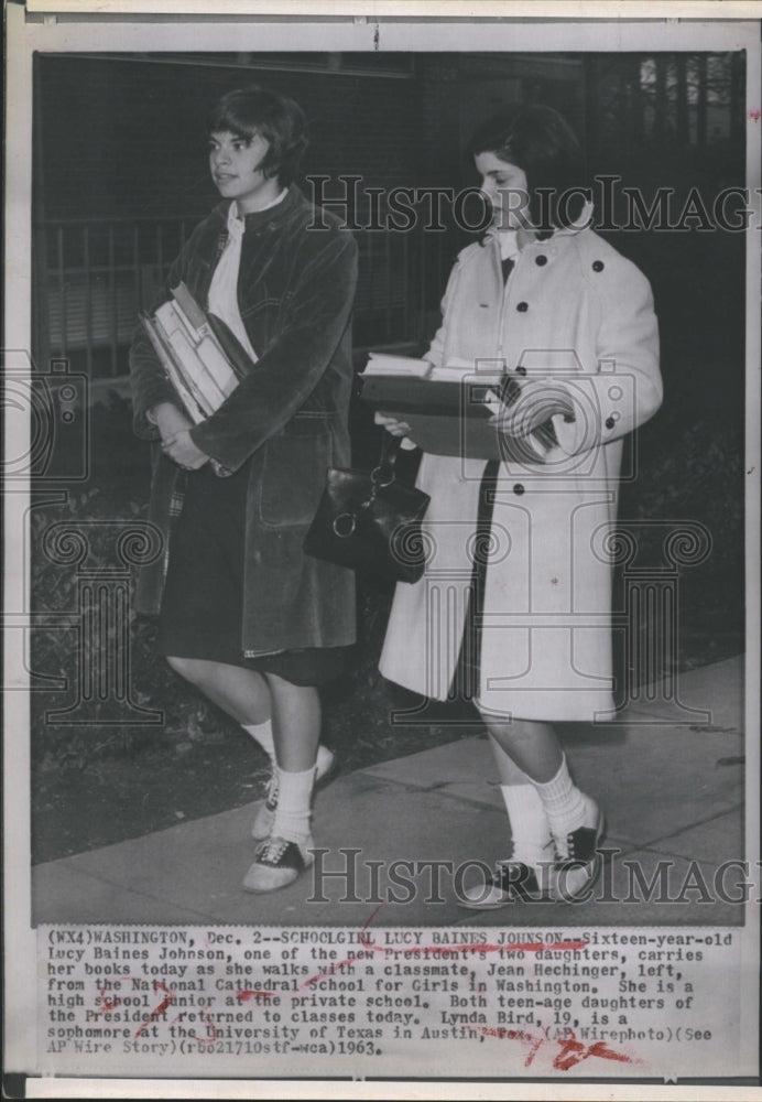 1963 Lucy Baines Johnson with classmate Jean Hechinger  - Historic Images