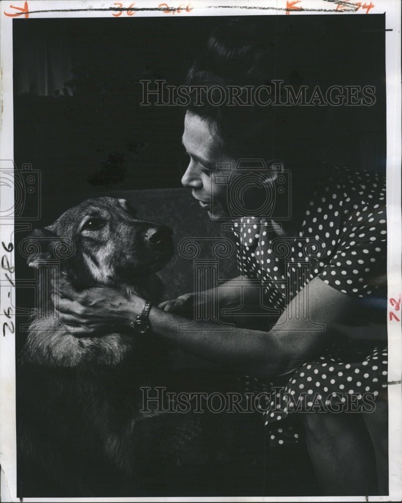 1974 Louise Pelletier and Dog Katie  - Historic Images