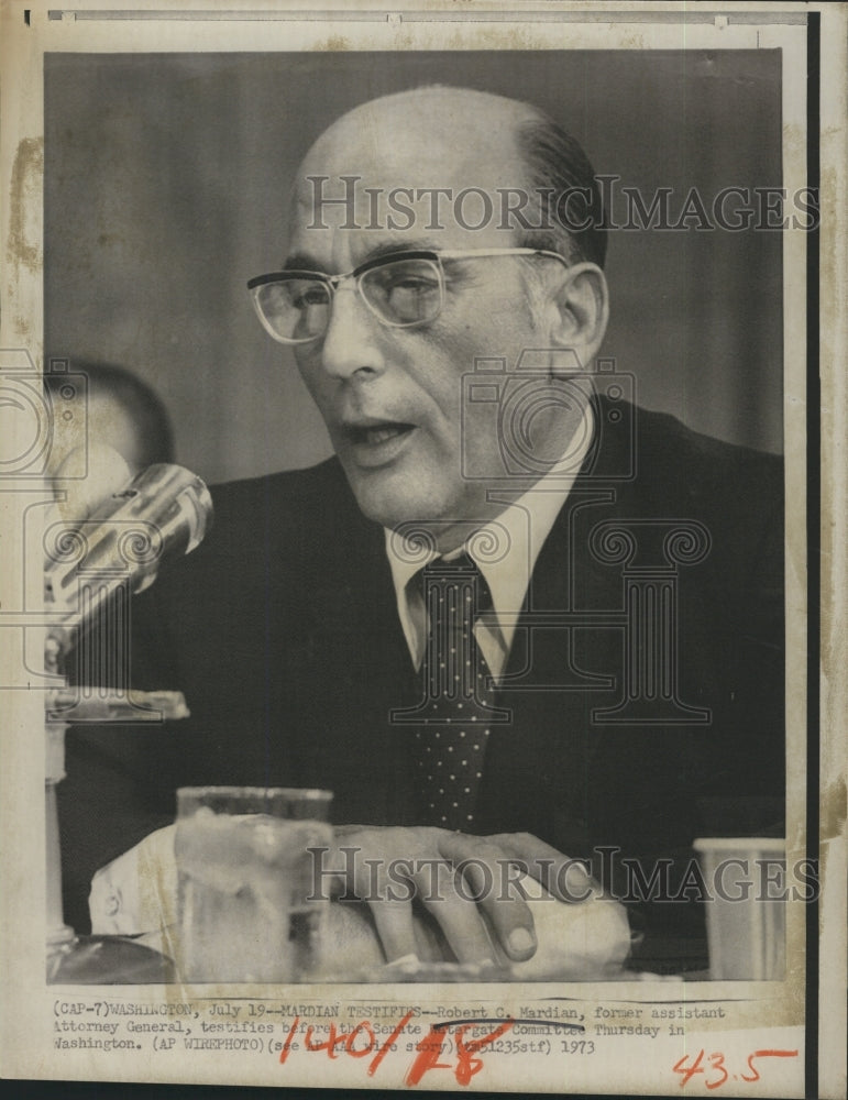 1973 Robert Mardian Assistant Attorney General Testimony Washington - Historic Images