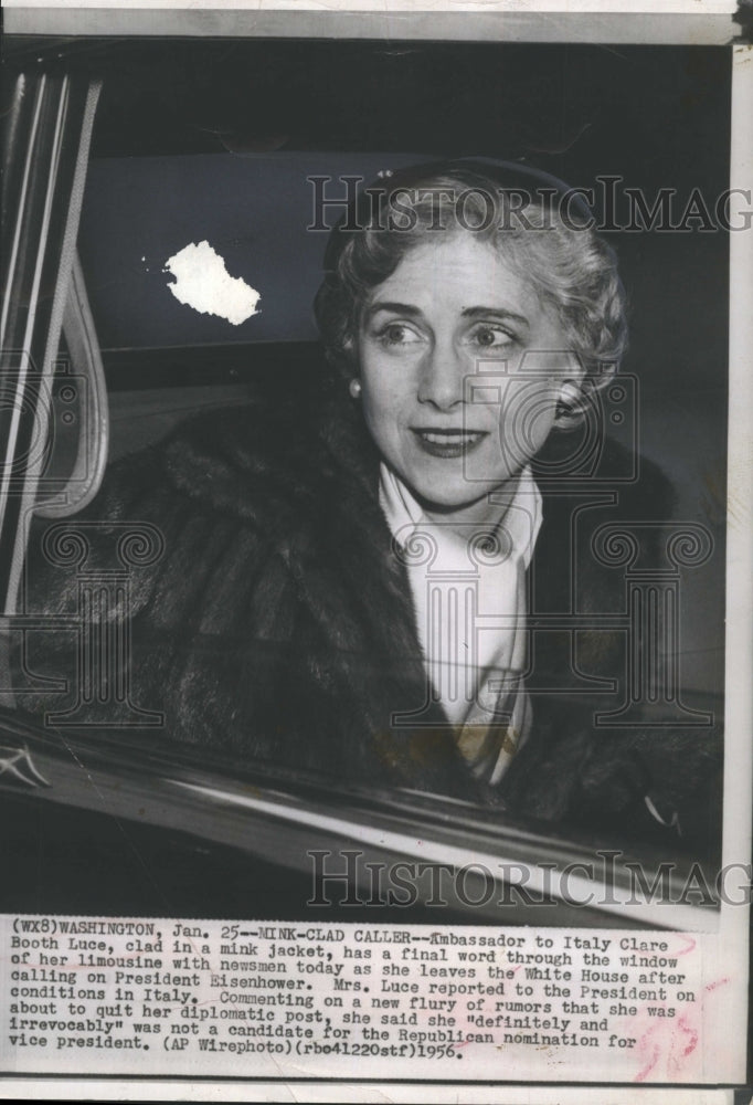 1956 Ambassador Clare Booth Luce at White House  - Historic Images