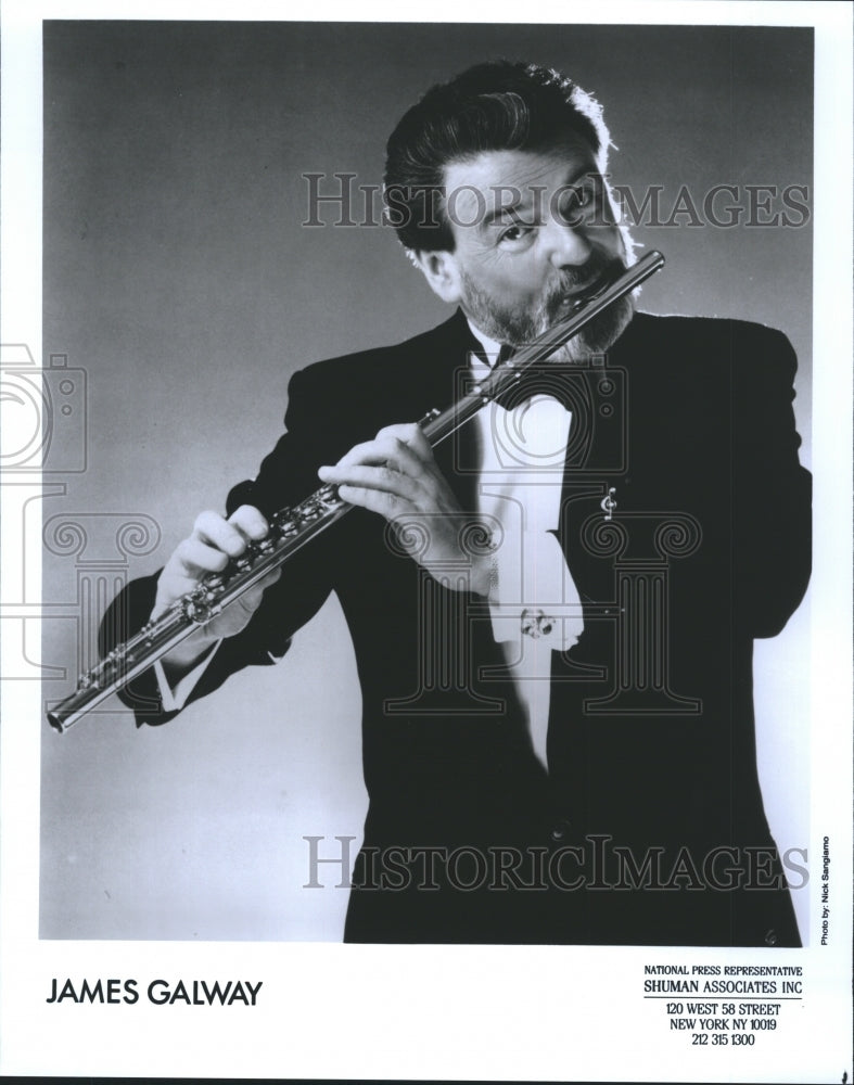 Press Photo Sir James Galway From Belfast Called Man With Yhe Golden Flute - Historic Images