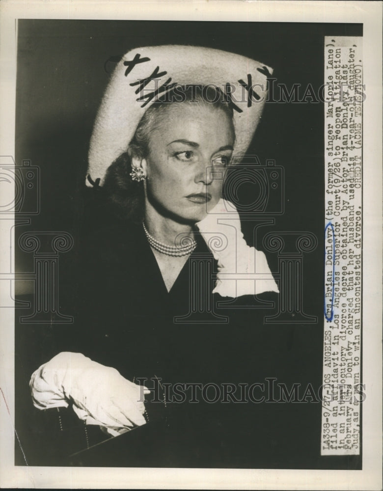 Mrs. Brian Donlevy the former Marjorie Lane  - Historic Images
