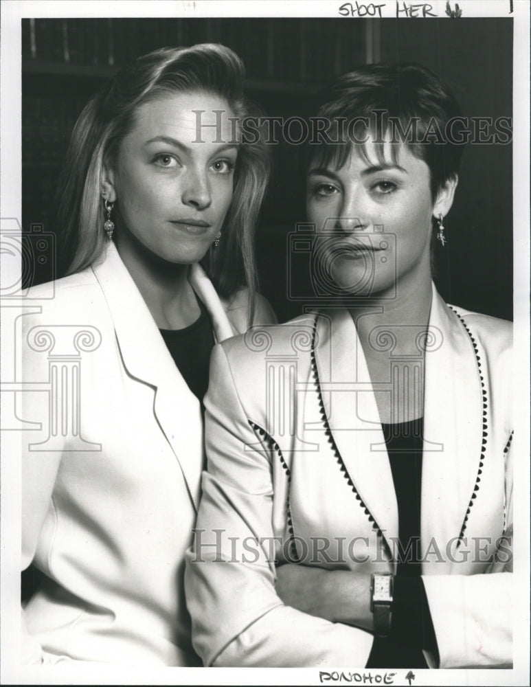 1991 Amanda Donohoe and Cecil Hoffmann in "LA Law" - Historic Images