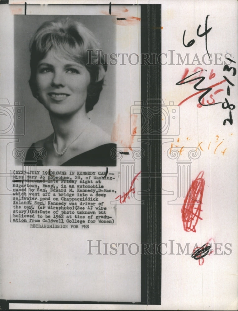 1970 Mary Jo Kopechne, Senator Edward Kennedy  - Historic Images