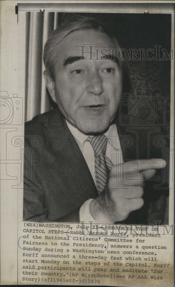 1974 Rabbi Baruch Korff, National Citizens' Committee  - Historic Images