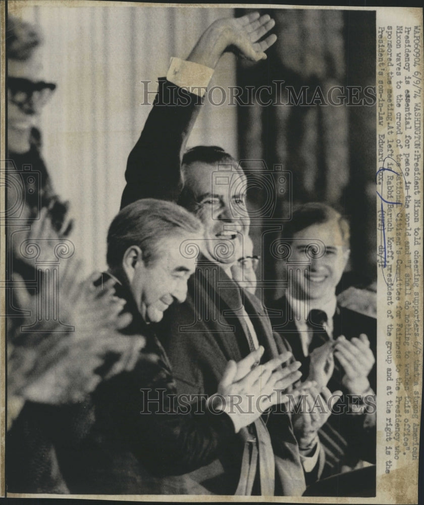 1974 President Richard Nixon, National Citizen's Committee - Historic Images