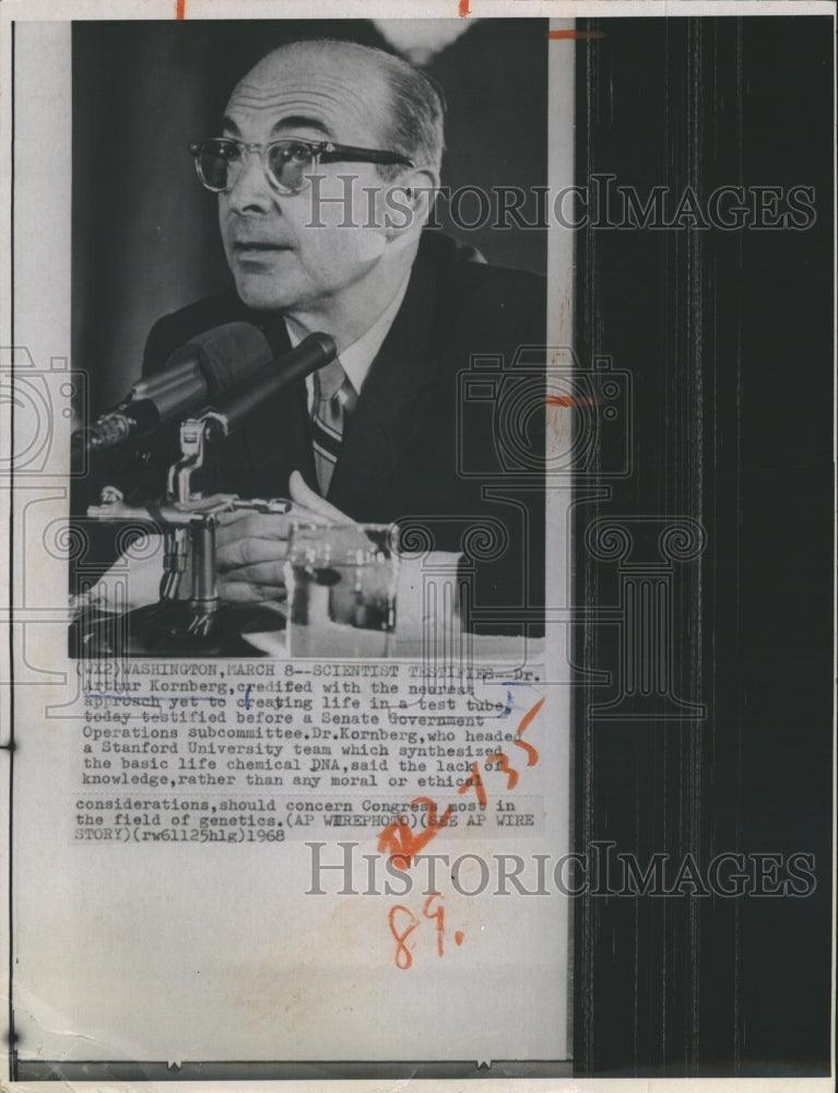 1974 Dr. Arthur Kornberg testifies before the Senate.  - Historic Images