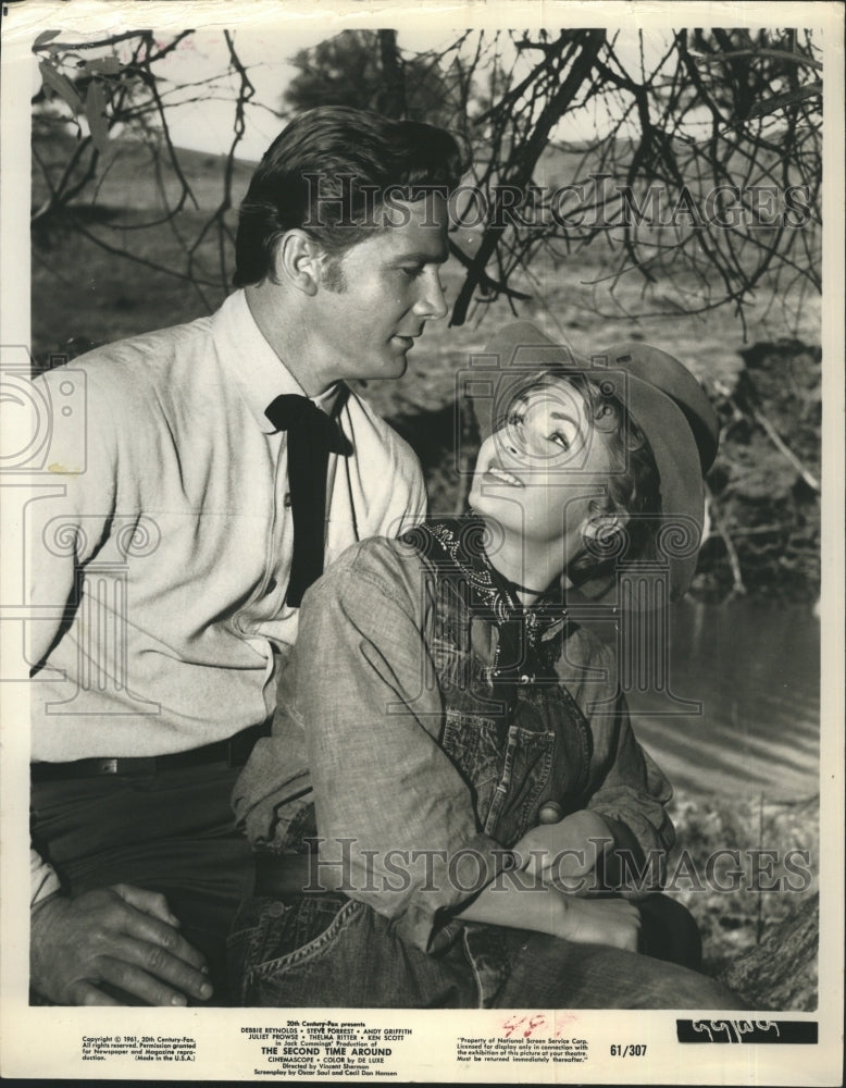 1962 Steve Forrest and Debbie Reynolds in "The Second Time Around" - Historic Images