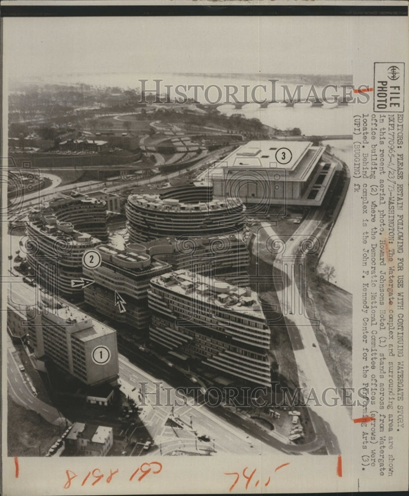 1973 Aerial view of the Watergate complex - Historic Images