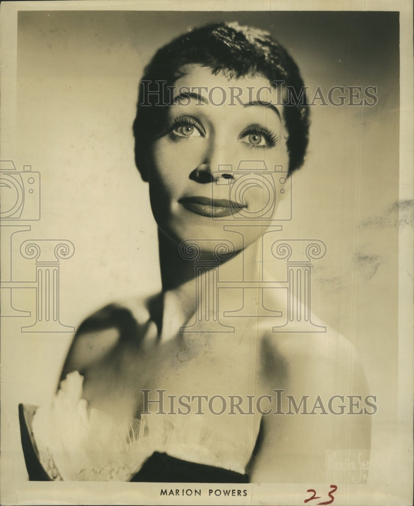 1958 Press Photo Comedienne Marion Powers - Historic Images