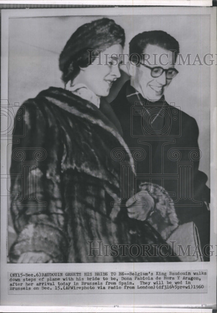 1960 Belgium King Baudouin Fiance Dona Fabiola De Mora Y Aragon - Historic Images