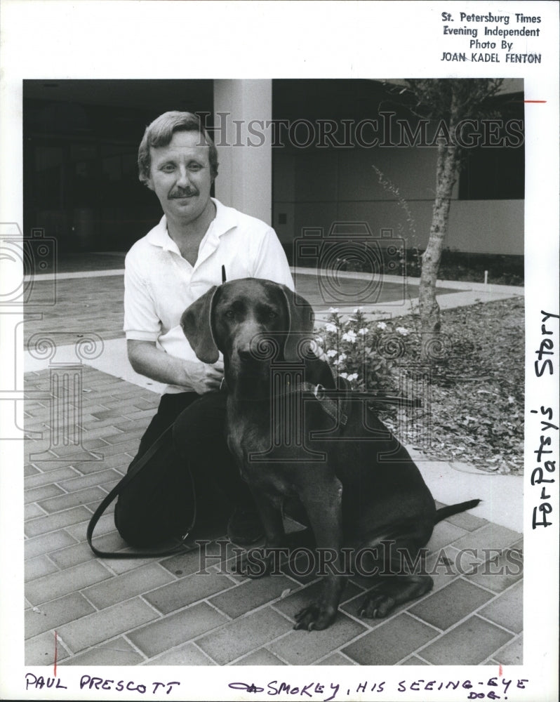 1984 Paul Prescott And His Seeing Eye Dog Smokey  - Historic Images