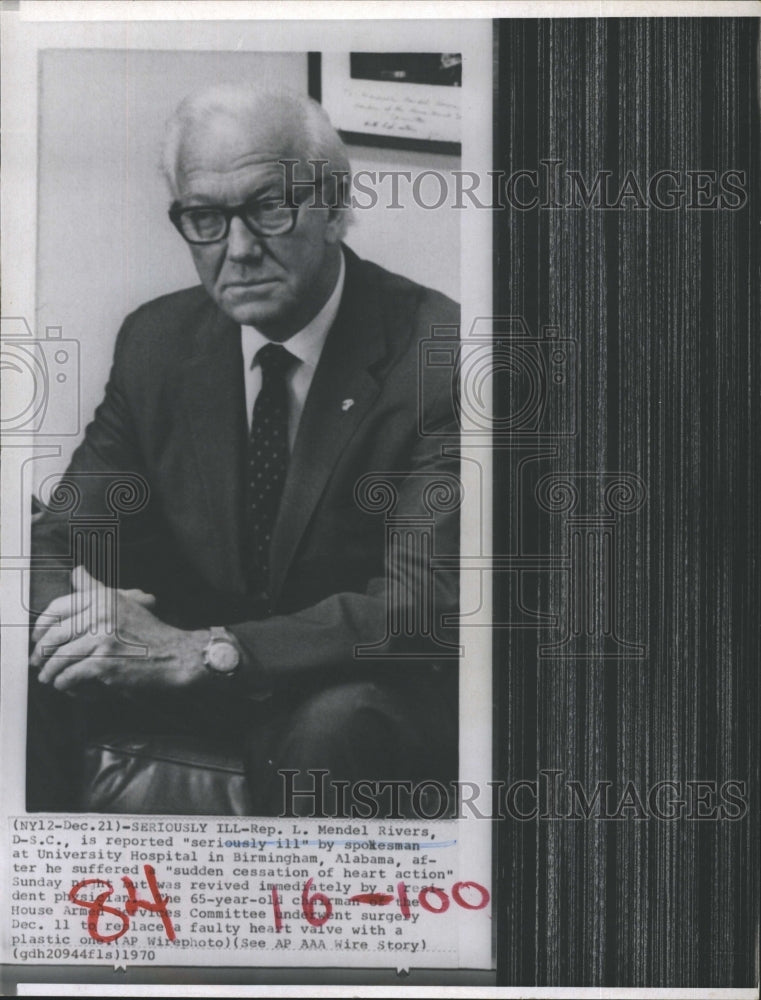 1970 Representative L. Mendel Rivers  - Historic Images