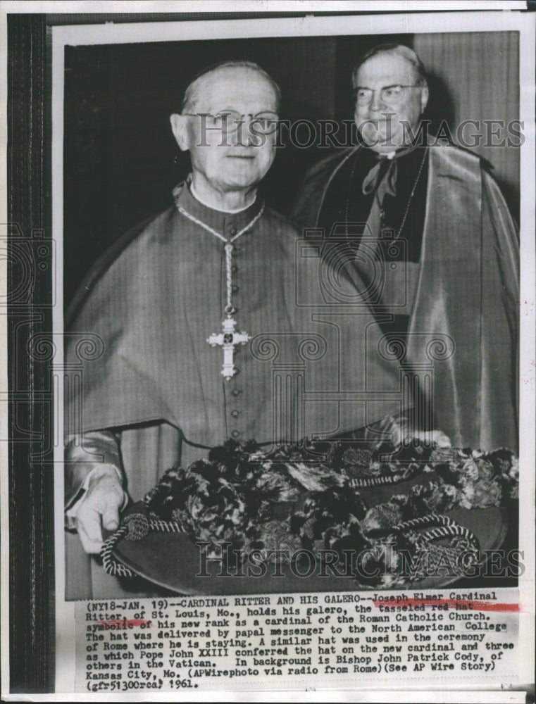 1961 Joseph Elmer Cardinal Ritter, Bishop John Patrick Cody - Historic Images