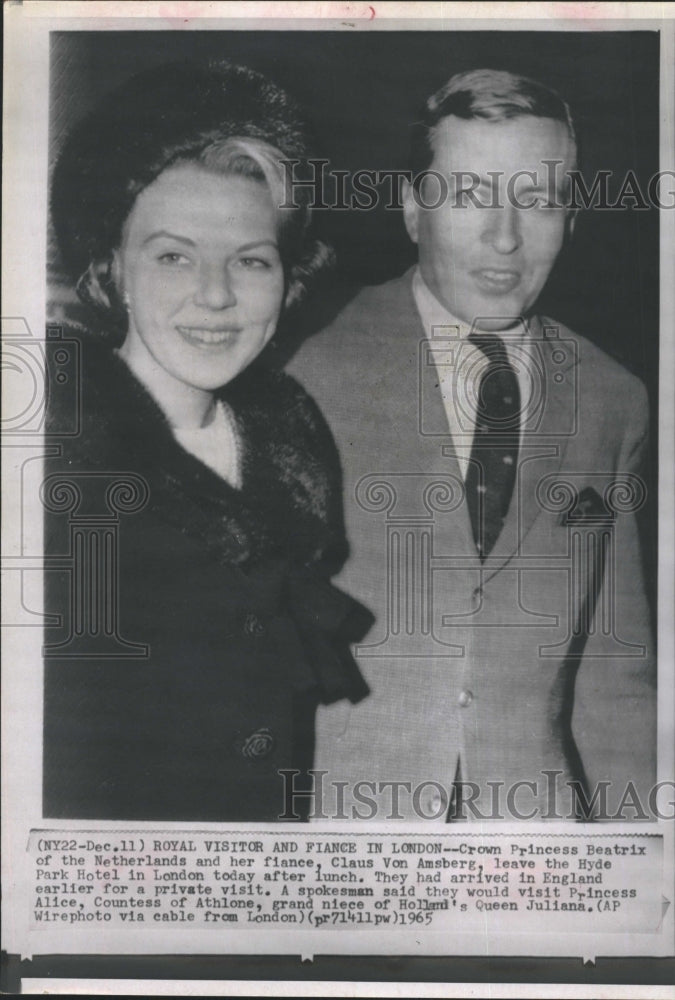 1965 Crown Princess Beatrix Netherlands Claus Von Amsberg - Historic Images