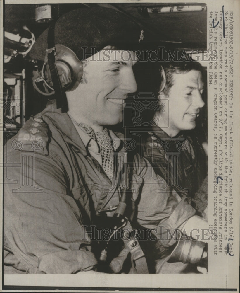 1972 Capt. Mark Phillips mans radio command post  - Historic Images