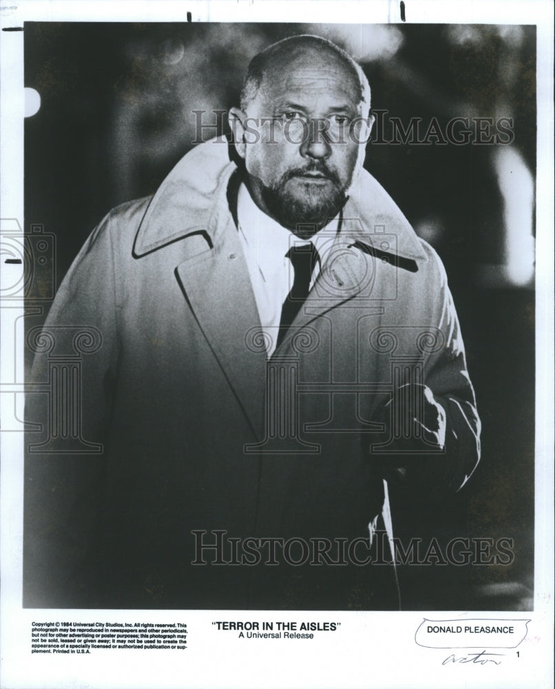 1985 British Actor Donald Pleasence in "Terror in the Aisles" - Historic Images