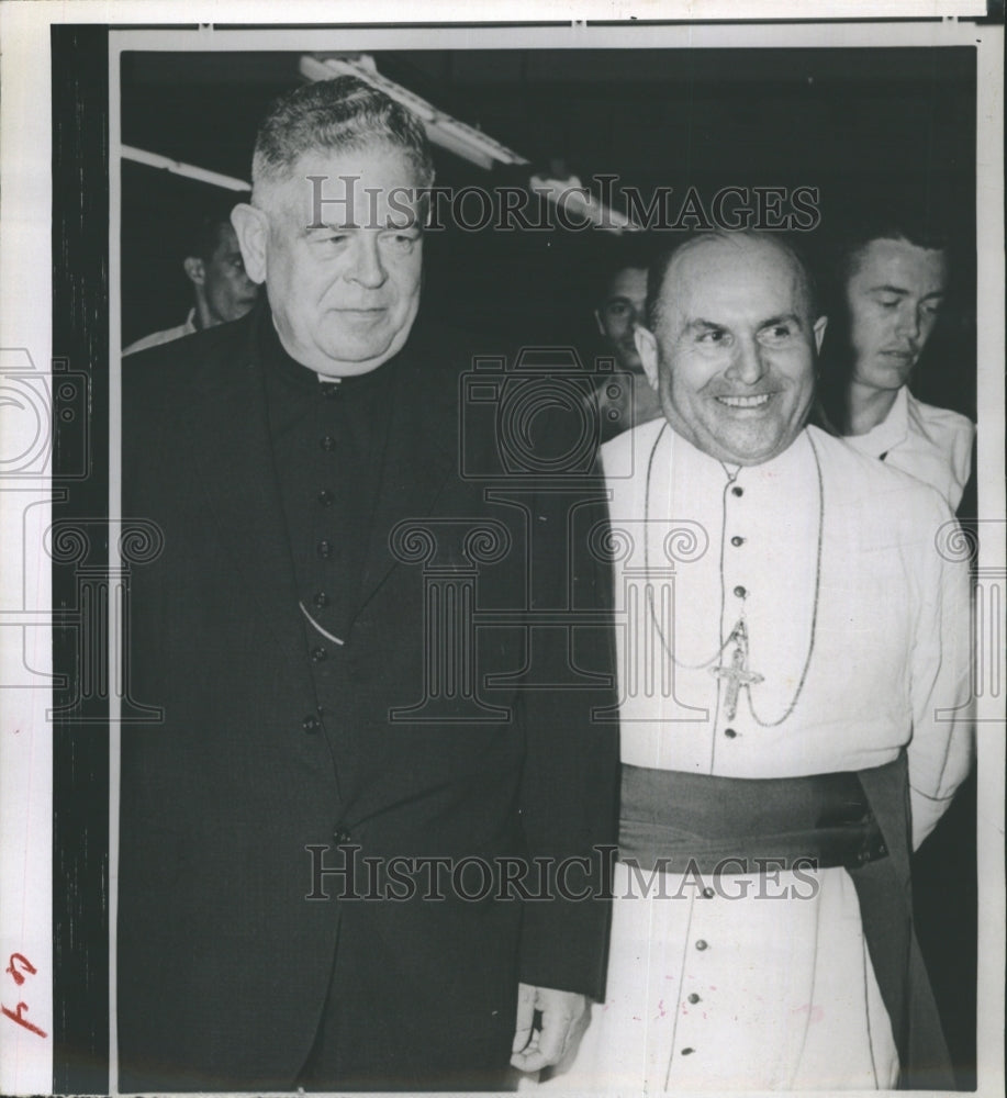 1960 Archbishop Francois Poirier &amp; Bishop Coleman F. Carroll - Historic Images