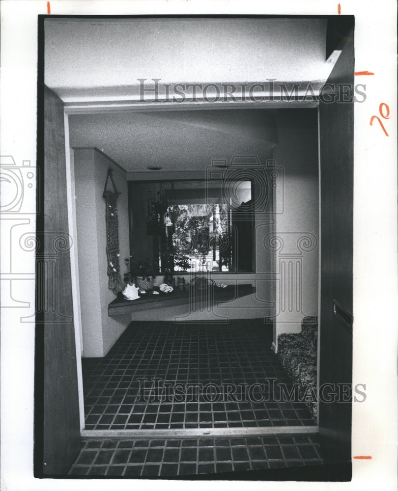 1975 Foyer Window Shelf Plants  - Historic Images