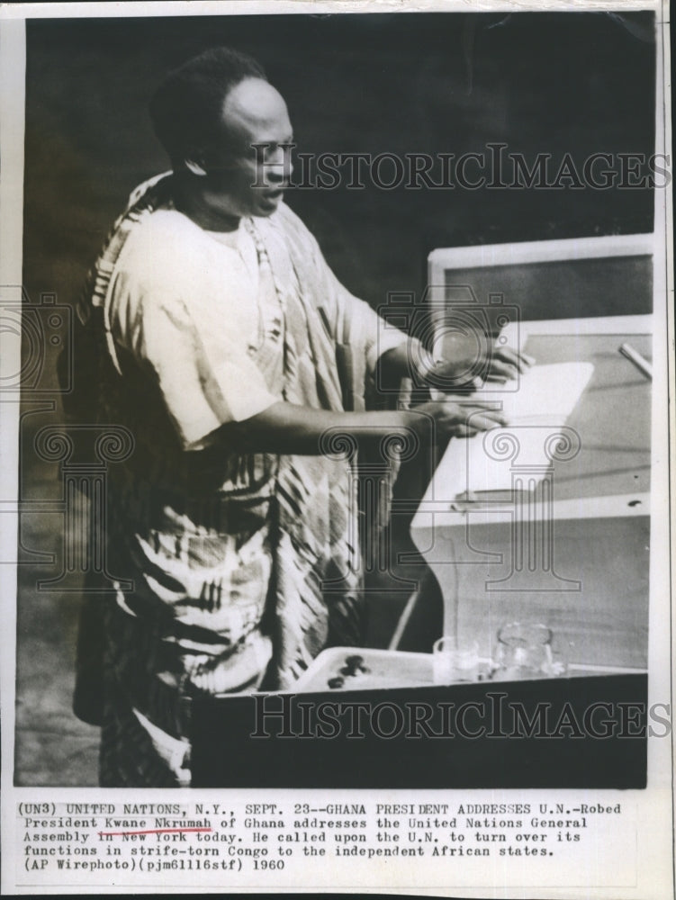 1960 President Kwane Nkrumah Ghana United Nations General Assembly - Historic Images