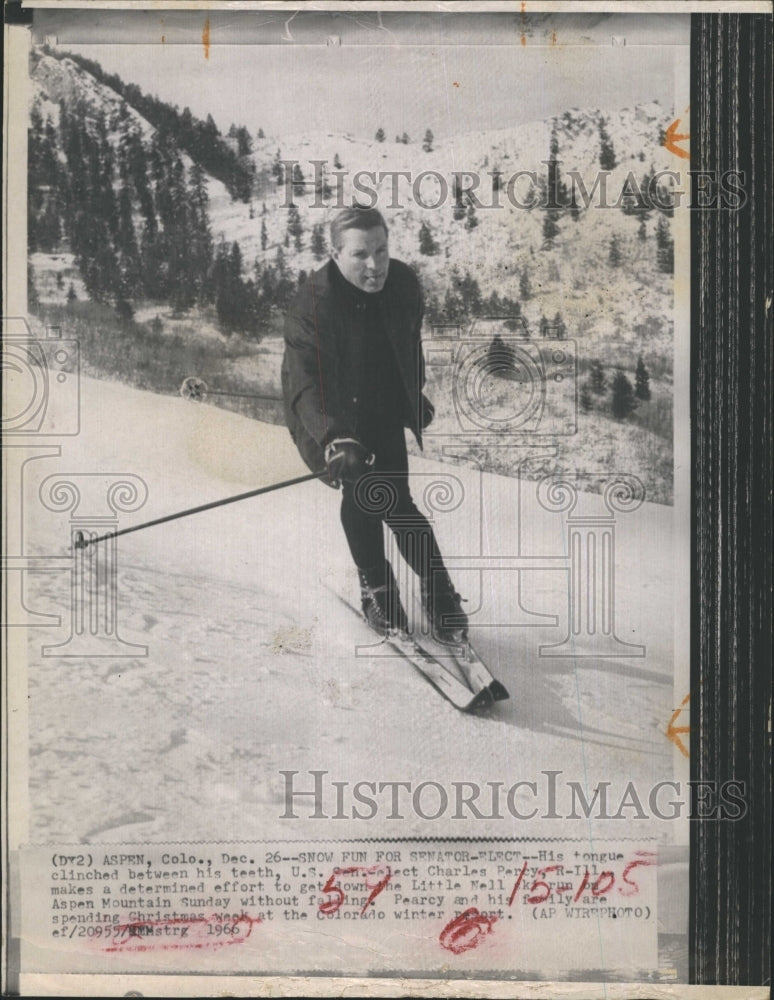 1966 US Senator Charles Percy Little Nell Ski Run Aspen Colorado - Historic Images