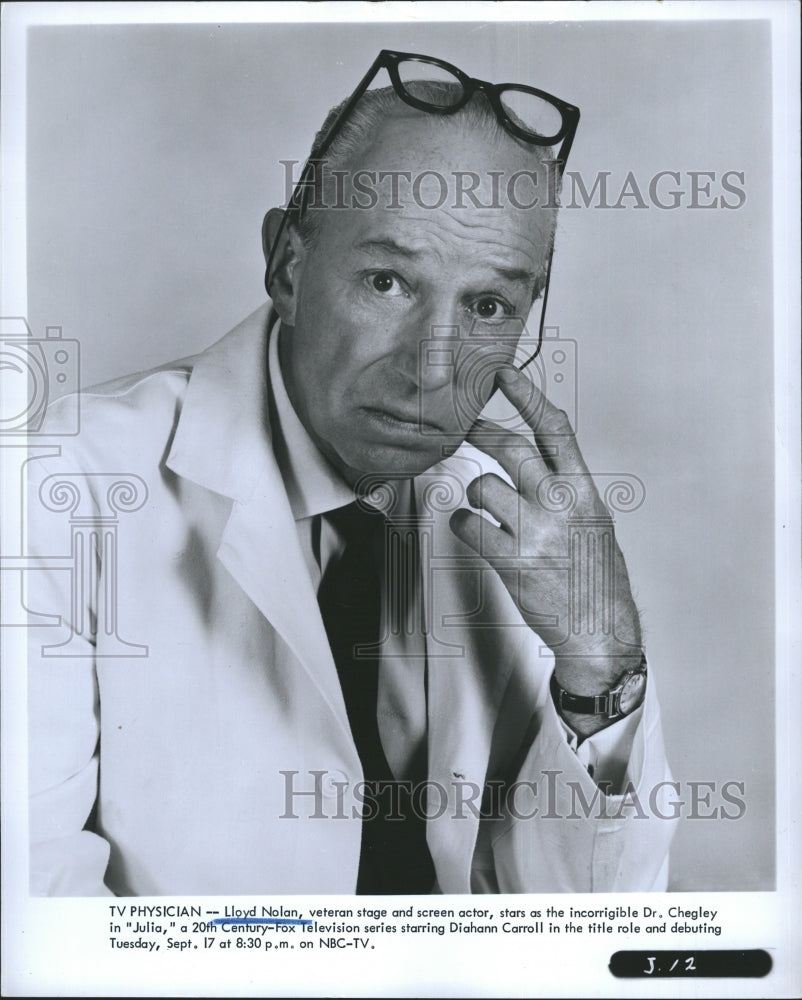 Press Photo Lloyd Nolan Dr. Chegley Julia NBC - Historic Images