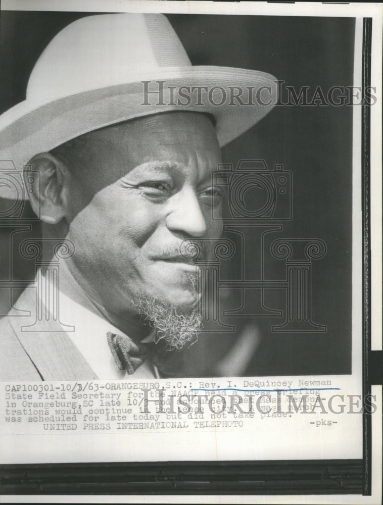 1963 Rev I DeQuincey Newman State Field Secretary for the NAACP - Historic Images