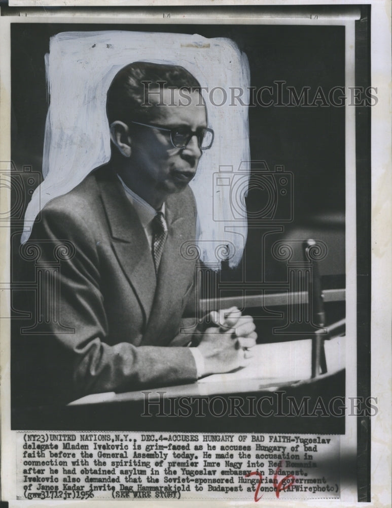 1956 Yugoslav delegate Mladen Ivekovic  - Historic Images