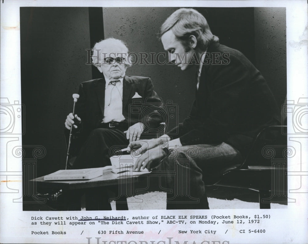 1972 Dick Cavett with Author John C. Neihardt - Historic Images
