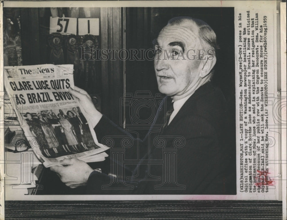 1959 Sen. Wayne Morse (D - Historic Images